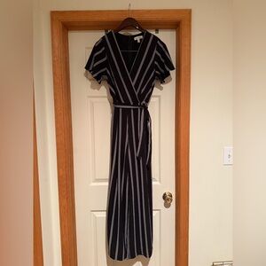 Black & White Striped Jump Suit
